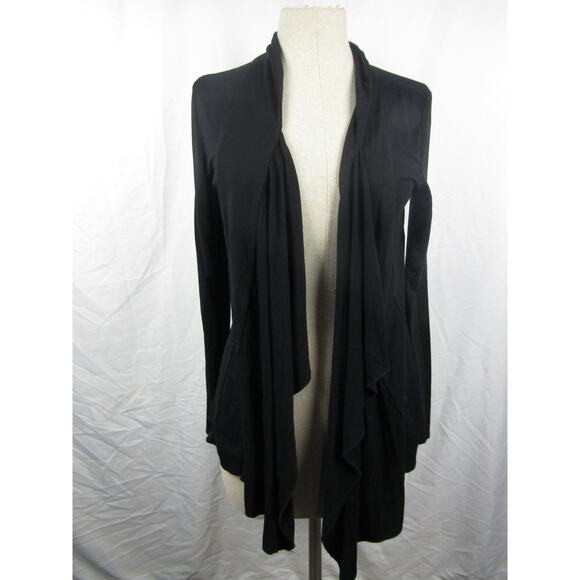 Urban CoCo Black Drape Front Open Cardigan Sweater Size Medium - Picture 4 of 13